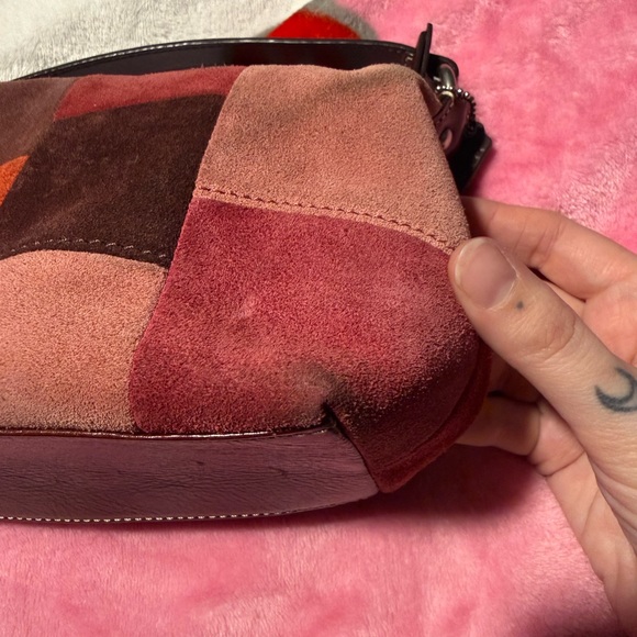 Coach Patchwork Suede Shoulder Bag - Multicolor - Picture 2 of 7